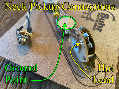 Telecaster Traditional Wiring Kit | Bourns PDB241 Low-Friction 250 kΩ Audio Taper Potentiometers, Mallory 150 Capacitor