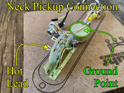 Telecaster 50s Style HH Wiring Kit | CTS / WD Custom Audio Taper 500 kΩ Pots, Mallory 150 Caps