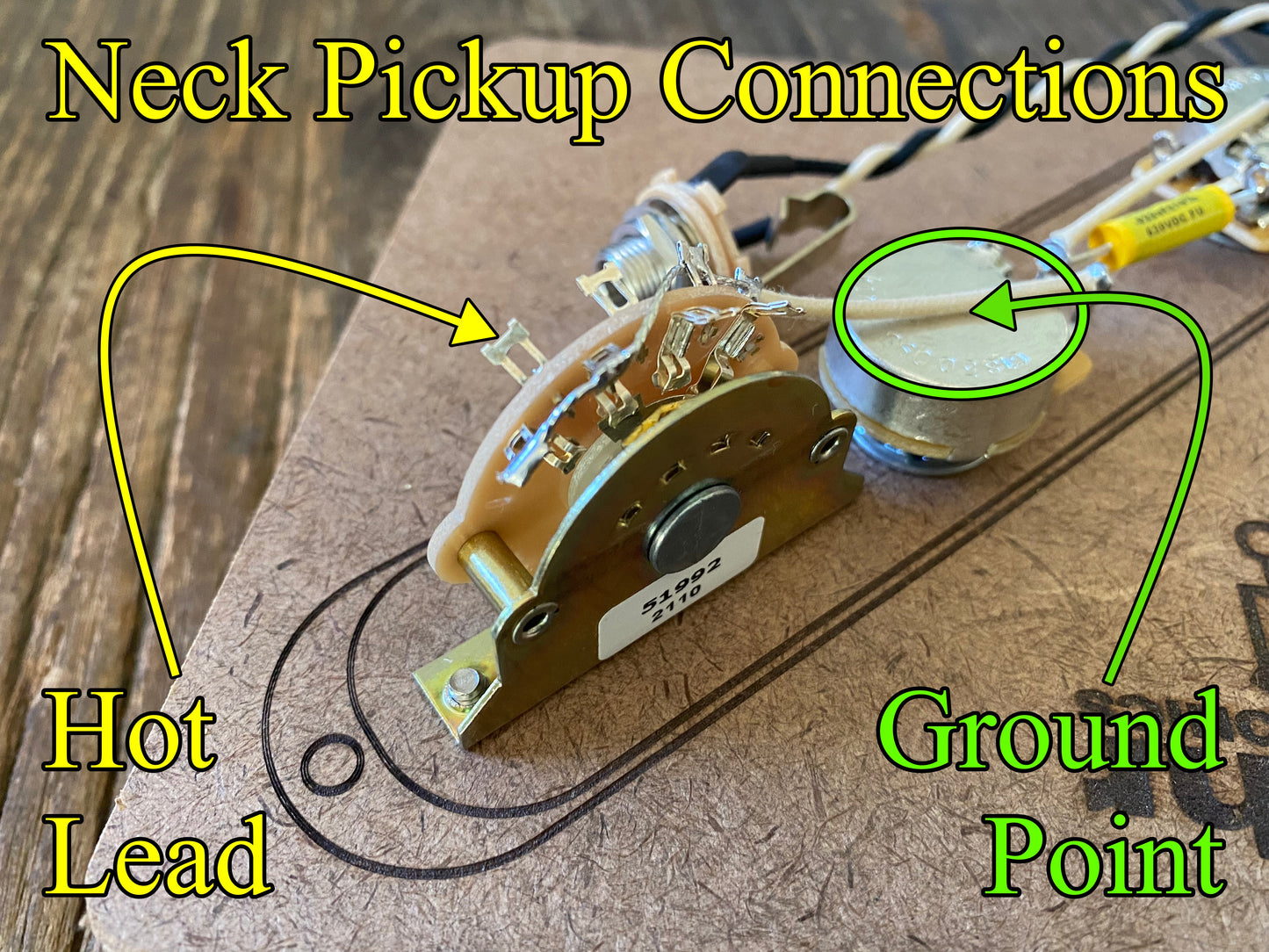 Telecaster 50s Style HH Wiring Kit | CTS / WD Custom Audio Taper 500 kΩ Pots, Mallory 150 Caps