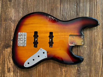 2009 Squier by Fender Vintage Modified Fretless Jazz Bass Body + Hardware | 3-Tone Sunburst