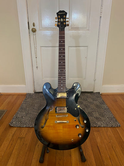 2006 Epiphone Dot Deluxe VS Flame Top | Fresh Setup, Hard Case, Parsons Street Humbuckers, Fresh Wiring