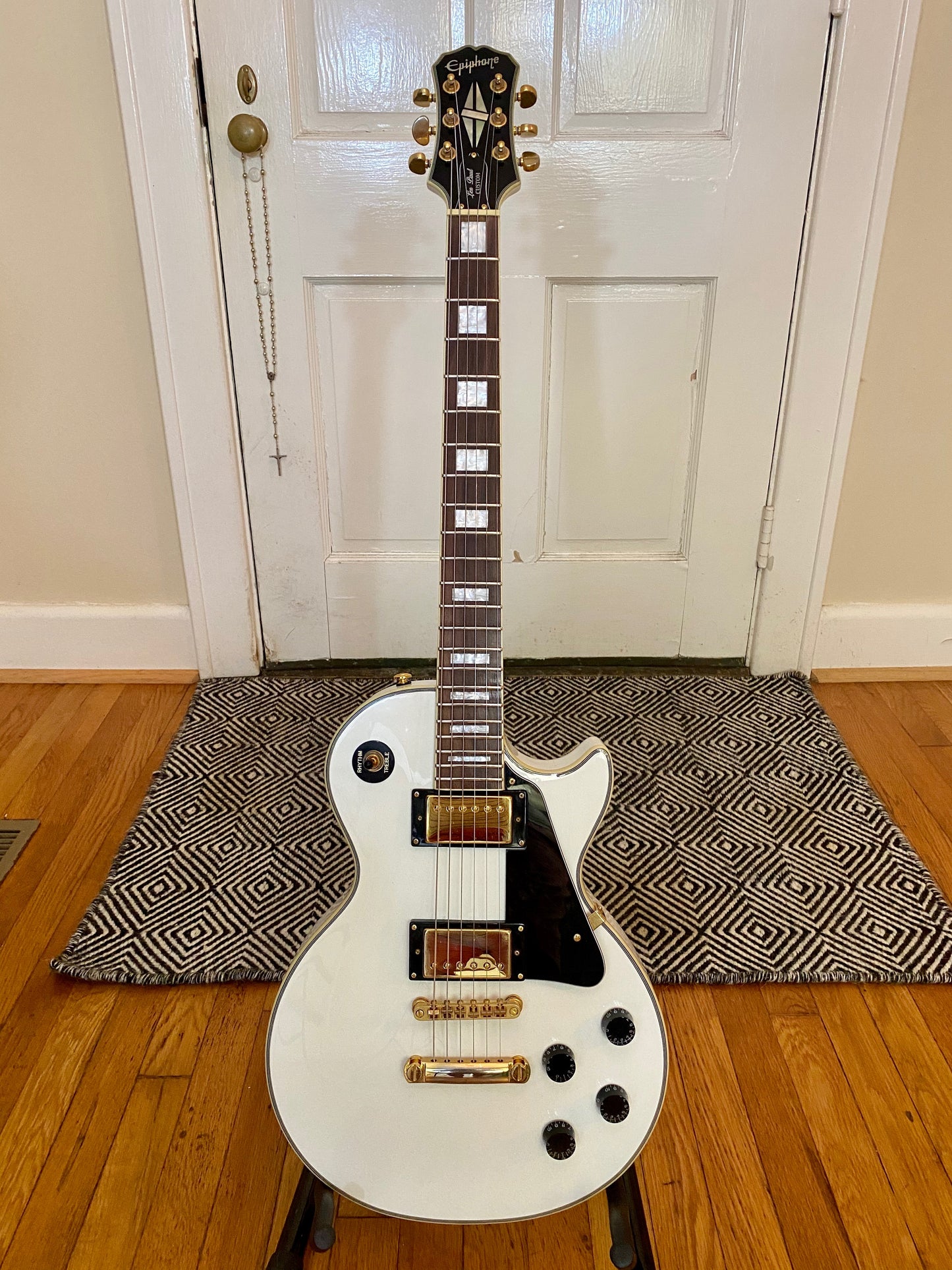 2006 Epiphone Les Paul Custom MIK Korean | Alpine White, 60s Neck, SKB Hard Case, Super Clean