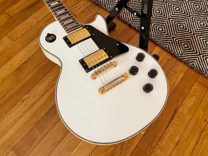 2006 Epiphone Les Paul Custom MIK Korean | Alpine White, 60s Neck, SKB Hard Case, Super Clean