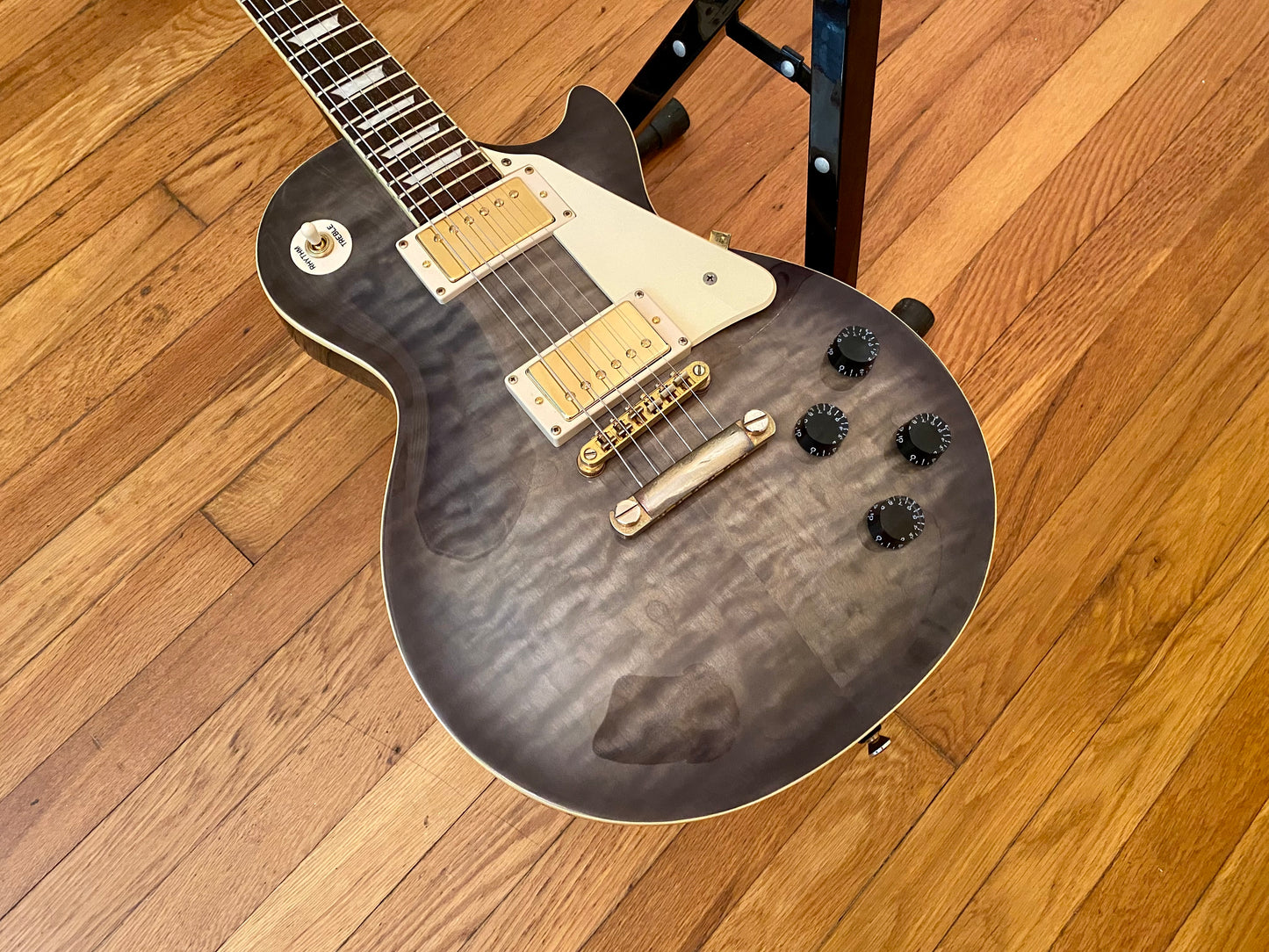 Jimmy Page Wiring, Parsons Street Humbuckers | Epiphone Les Paul Ultra II | Black Burst Quilt w/ Hard Case