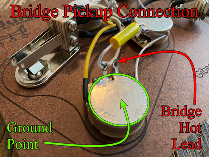 Les Paul Special Double Cut 50s Style Wiring Kit | CTS / WD Music Custom Taper Potentiometers, Mallory 150 Capacitors