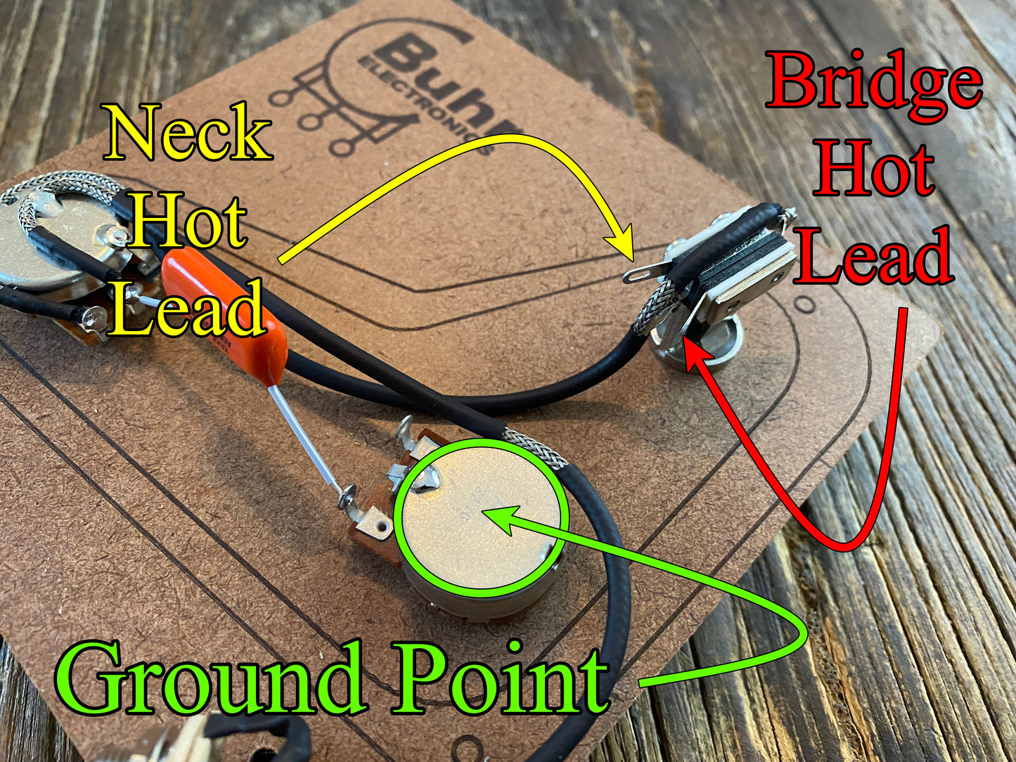 PRS 50s Style Toggle Wiring Kit | Bourns PDB241 Low-Friction Audio Taper Potentiometers, Orange Drop 716P, Switchcraft Toggle & Jack