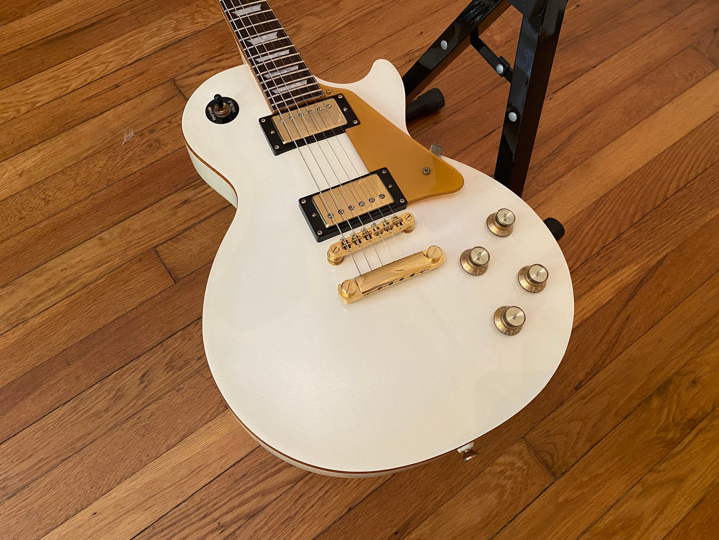 2011 Les Paul Standard Royale Limited Edition Custom Shop | Pearl White, Orange Sparkle Binding