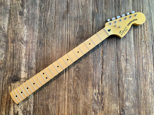 2014 Squier Vintage Modified 70s Stratocaster Neck + Tuners | Gloss maple, Big CBS Headstock