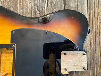 2013 Squier Bullet Telecaster Body + Hardware | HH, 3-Tone Sunburst, 3.5 lbs,