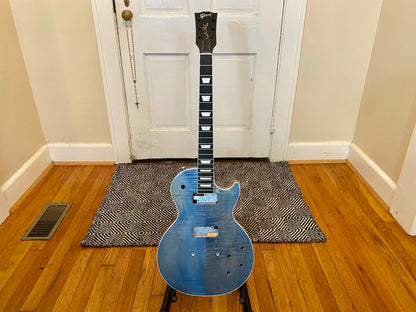 Neck Crack 2018 Gibson USA Les Paul Classic Player Plus Body | Ocean Blue, P90