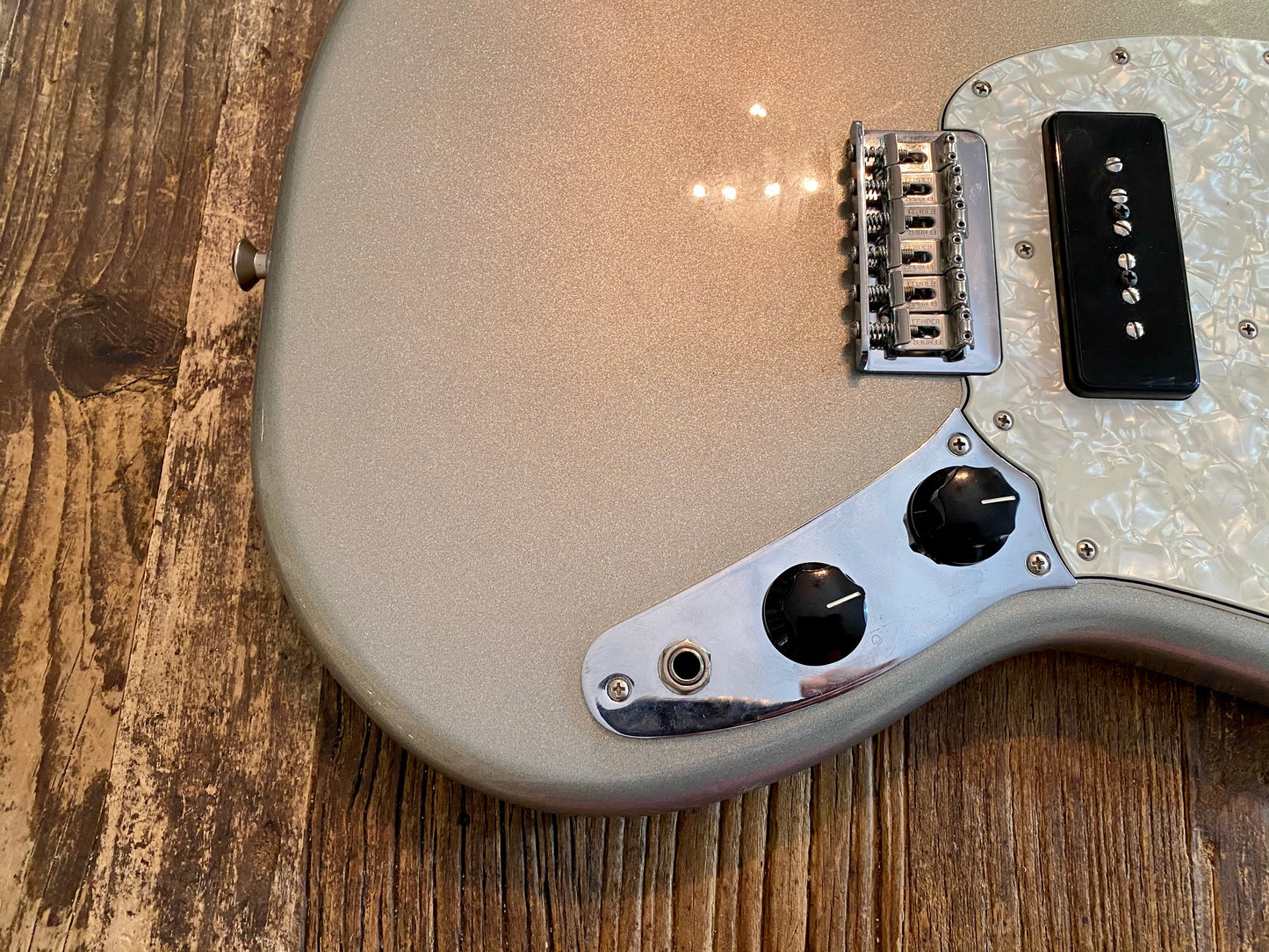 2017 Fender Mustang 90 Loaded Body | Silver, Pearl Pickguard, P90s