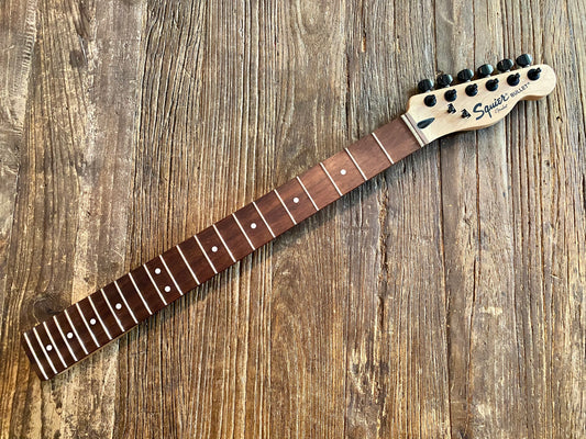 2013 Squier Bullet Telecaster Neck + Tuners | 25.5" Scale, 22-Fret Rosewood Board, 9.5" Radius