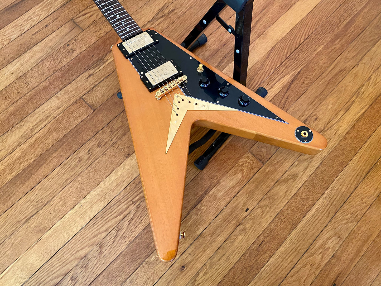 Pristine Mods | 2021 Flying V Korina | 3x Push/Pulls, Parsons Street Humbuckers, Hard Case