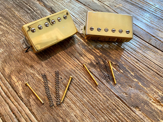 2001 Gibson USA 490R / 498T Humbucker Set | Gold Covers, Springs & Screws